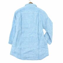 NICOLE Selection ニコル セレクション 春夏 【麻 リネン100％】 スリム 7分袖 ワーク シャツ Sz.50　メンズ 水色 青系　A4T02403_3#A_画像4