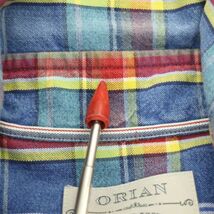 イタリア製★ ORIAN オリアン 通年 Slim Fit 長袖 ホリゾンタルカラー チェック シャツ Sz.S　メンズ　A4T02289_3#C_画像9