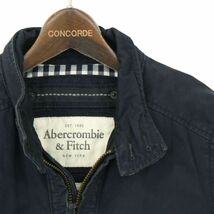 Abercrombie&Fitch アバクロンビー＆フィッチ 通年 ヴィンテージ加工★ ロゴ刺繍 ブルゾン ジャケット Sz.M　メンズ 紺　A4T02693_3#O_画像2