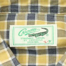 【新品 未使用】 Crocodile クロコダイル 通年 長袖 ボタンダウン チェック シャツ Sz.L　メンズ　A4T02666_3#C_画像7