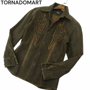 TORNADOMART トルネードマート 通年 ヴィンテージ加工★ 長袖 スリム ウエスタン デニム シャツ Sz.L　メンズ　A4T02840_3#O