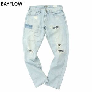 BAYFLOW DENIM ベイフロー ダメージ＆リペア加工★ テーパード ストレッチ デニム パンツ ジーンズ Sz.29　メンズ　A4B01440_3#R