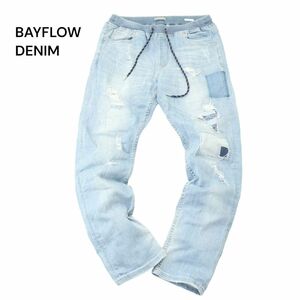 BAYFLOW DENIM ベイフロー リメイク&USED加工★ SLIM イージー ストレッチ スリム デニム パンツ ジーンズ Sz.2　メンズ　A4B01433_3#R