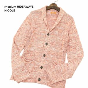 rhenium HIDEAWAYS NICOLE ハイダウェイ ニコル 春夏 麻 リネン混★ ショールカラー ニット カーディガン Sz.48　メンズ　A4T02880_3#M