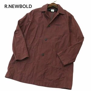 R.NEWBOLD ポールスミス 通年 チェック柄★ スプリング コットン ステンカラー コート Sz.XL　メンズ 大きいサイズ　A4T03049_3#O