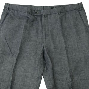 23区 HOMME オム 春夏 麻 リネン★ インディゴ シャンブレー テーパード スラックス パンツ Sz.105 メンズ 灰 大きい 特大 A4B01568_3#Pの画像3