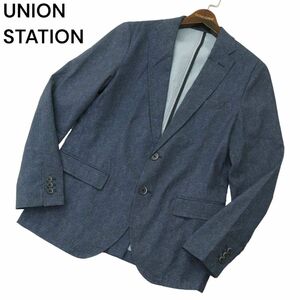 UNION STATION ユニオンステーション メンズビギ 春夏 【EXTREME DRY】 吸水速乾 テーラード ジャケット Sz.M　メンズ 紺　A4T03052_3#M