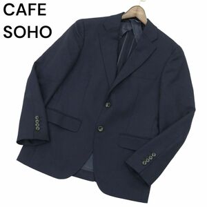 CAFE SOHO カフェソーホー 春夏 背抜き 【イタリア製 カノニコ生地】 アンコン テーラード ジャケット Sz.A4　メンズ 紺　A4T02996_3#M