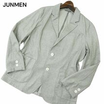 JUNMEN ジュンメン 通年 レーヨン混★ 2B アンコン テーラード ジャケット Sz.M　メンズ グレー　A4T03074_3#O_画像1