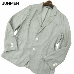 JUNMEN ジュンメン 通年 レーヨン混★ 2B アンコン テーラード ジャケット Sz.M　メンズ グレー　A4T03074_3#O