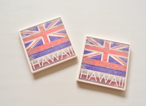 未使用【 ハワイ フラッグ コースター 】２個 ハワイ州旗