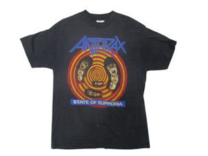 ビンテージ☆即決 ANTHRAX アンスラックス 1988年製 ROAD TO EUPHPRIA TOUR Tシャツ 黒 SIZE:L