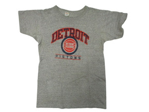 即決☆80's Champion チャンピオン コットントリコタグ Detroit Pistons 88%コットン 12%レーヨン Tシャツ グレー SIZE:M