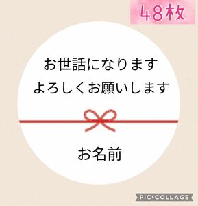 サンキューシール よろしくお願いします 名入れ ご挨拶 異動 転職 転勤 引越 プチギフト 48枚