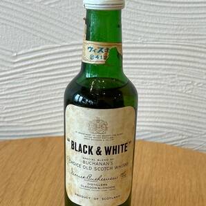 ＊3085 【未開栓】BLACK＆WHITE ブラック&ホワイトベビーボトル スコッチウイスキー190ml 43% 長期保管品 古酒 目減りの画像2