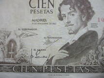 ★ スペイン1965年 100 ペセタ 紙幣　美上級　1枚★_画像3
