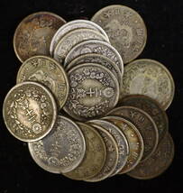 竜20銭銀貨 明治6年 20枚 まとめて おまとめ 20銭 銀貨 古銭 コイン 硬貨_画像1
