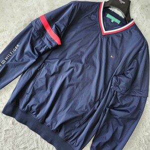 美品 XLサイズ TOMMY HILFIGER GOLF スニード トミー ヒルフィガー ゴルフ ネイビー系 ゴルフウェア 2way 半袖 長袖 ポリエステル 近年 194