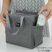 ランチバッグ 保冷 保温 ブラック 保冷保温 バッグ 大きめ お弁当 防水 通勤_画像2