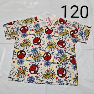 120cm　半袖Tシャツ　スパイダーマン　マーベル