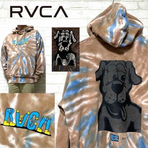 RVCA ルーカ 犬 ドッグプリント リフレクター タイダイ柄 フーディ