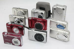 Y520 ニコン Nikon Coolpix オリンパス Olympus μ 富士フィルム Fujifilm Finepix など含む コンパクトデジタルカメラ10台セット ジャンク