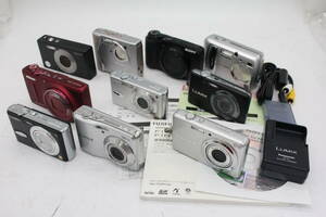 Y644 富士フィルム Fujifilm Finepix パナソニック Lumix ソニー Sony Cyber-shot など含む コンパクトデジタルカメラ10台セット ジャンク