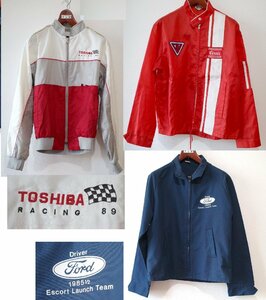 ○ヴィンテージ 70-80年代　モーターサイクルジャケット　３点セット　 Ford 東芝レーシング coors　アメリカ製　古道具のgplus広島 2403i