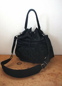 ★2023年ポーター/POTR『モノグラム２WAY TOOL BAG*黒*定価￥25.300』古着のgplus広島 2403s1