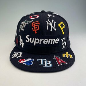 未使用同様品 Supreme MLB Box Logo New Era Cap Navy 7 2/1シュプリーム MLB ボックス ロゴ ニューエラ キャップ