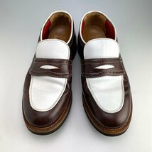 RJB LOAFER SHOES フラットヘッド ローファーシューズ ブラウン/ホワイト US8 26cm_画像3