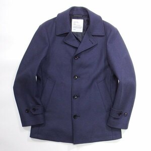  ultimate beautiful goods SHIPS super 160'Smelino wool melt n Chesterfield coat 114-45-0115 S navy Ships 