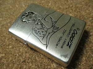 ZIPPO 『WOMEN JAZZ WHISKY CIGARETTES』1992年11月製造 ベッド 電話 女性 ジャズ ウイスキー タバコ オイルライター ジッポー 廃版激レア