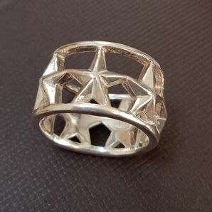 シルバーリング　スター　星　SILVER　シルバーアクセサリー　透かしリング　VINTAGE