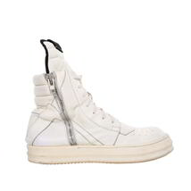 Rick Owens ジオバスケット レザー ハイカットスニーカー 42 ホワイト リックオウエンス KL4BPUQU32_画像3