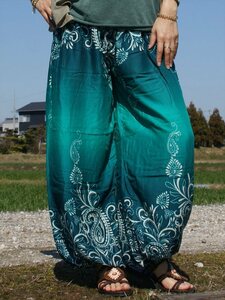 * ethnic Aladdin pants peiz Lee neon color including carriage * new goods unused A* Momo nga yoga rayon material Harley m pants 