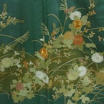 ★着物10★ 1円 絹 訪問着 銀通し 金駒刺繍 金彩 袷 身丈163cm 裄66.5cm [同梱可] ☆☆☆_画像5