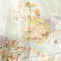 ★着物10★ 1円 絹 訪問着 未仕立て品 丹後ちりめん 絞り 金駒刺繍 身丈175cm [同梱可] ☆☆_画像2