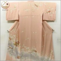 ★着物10★ 1円 絹 訪問着 金彩 袷 身丈168cm 裄68cm [同梱可] ☆☆_画像1