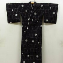 ★着物10★ 1円 化繊 小紋 夏物 単衣 身丈164cm 裄67cm [同梱可] ☆☆_画像7