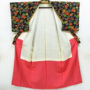 ★着物10★ 1円 絹 小紋 縮緬 袷 身丈164cm 裄61.5cm [同梱可] ☆の画像10