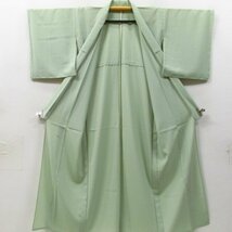 ★着物10★ 1円 化繊 色無地 絽 夏物 紋なし 単衣 身丈162cm 裄65cm [同梱可] ☆☆_画像8