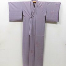 ★着物10★ 1円 絹 付下げ 絽 夏物 汕頭刺繍 蘇州刺繍 単衣 身丈154cm 裄62cm [同梱可] ☆_画像4