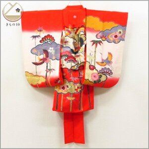 * кимоно 10* 1 иен шелк ребенок кимоно для девочки "Семь, пять, три" три лет для . длина 74cm.38cm [ включение в покупку возможно ] **