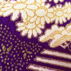 ★着物10★ 1円 化繊 子供着物 女児用 金駒刺繍 金彩 袷 身丈130cm 裄57cm [同梱可] ☆☆の画像5