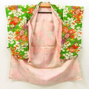 ★着物10★ 1円 化繊 子供着物 女の子用 ジュニア用 金彩 袷 身丈122cm 裄65cm [同梱可] ☆☆の画像8