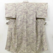 ★着物10★ 1円 絹 小紋 縮緬 単衣 身丈145cm 裄61cm [同梱可] ☆☆_画像2