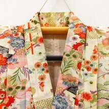 ★着物10★ 1円 絹 子供着物 ジュニア用 女の子用 袷 身丈127cm 裄59cm [同梱可] ☆☆_画像7