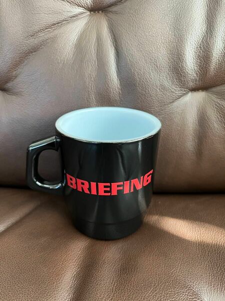 Fire-King BRIEFING マグカップ　ブリーフィング　ファイヤーキング　ミルクガラス
