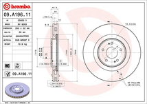 ブレンボ ブレーキディスク フロント左右セット ランサーエボリューションX CZ4A 09.A196.11 brembo BRAKE DISC ブレーキローター_画像2